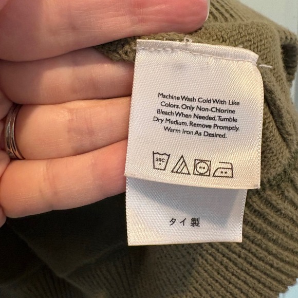 Eddie Bauer Cotton Knit Henley Sweater Men XL Olive Green Rib Collar Outdoor Y2K - Picture 9 of 12